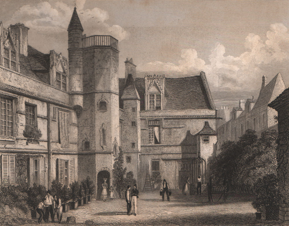 PARIS. Hotel de Cluny II. BICKNELL 1845 old antique vintage print picture
